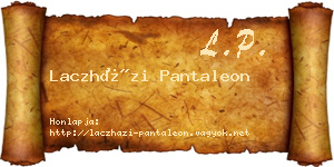 Laczházi Pantaleon névjegykártya